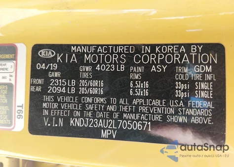 2020 Kia Soul Lx from USA, damaged, VIN KNDJ23AU2L7050671